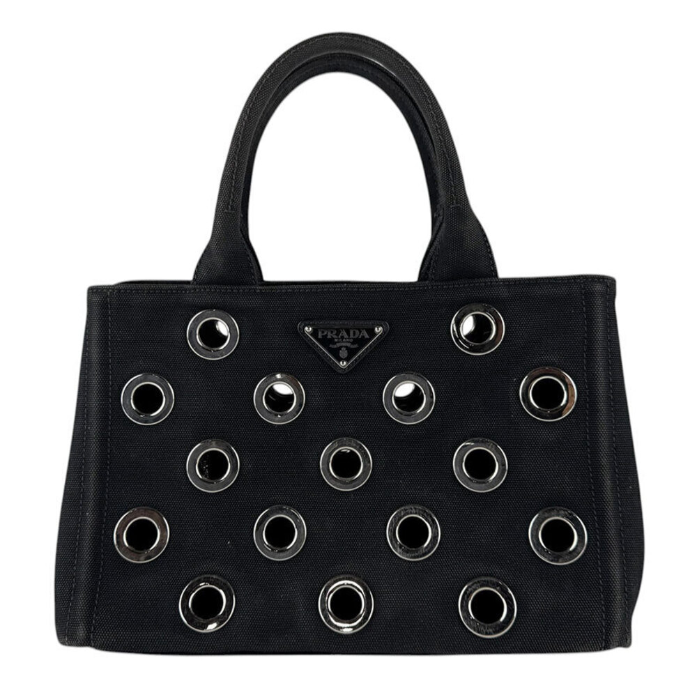 Prada 2way Shoulder Bag Canapa Canvas Black